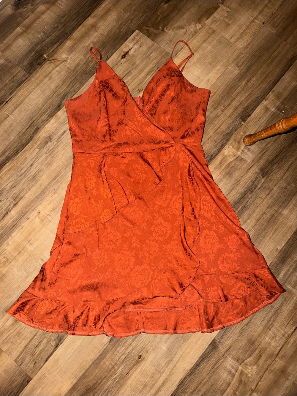 Altar'd State Burnt Orange Satin Slip Dress
